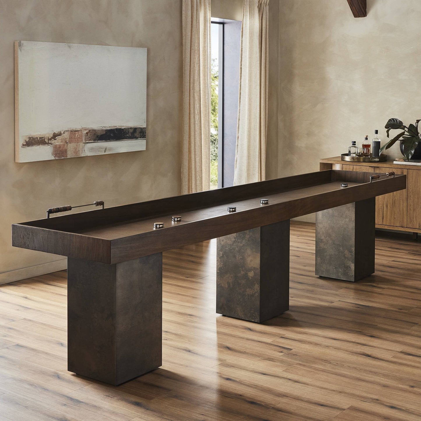 Four Hands Shuffleboard Table - Natural Brown Guanacaste