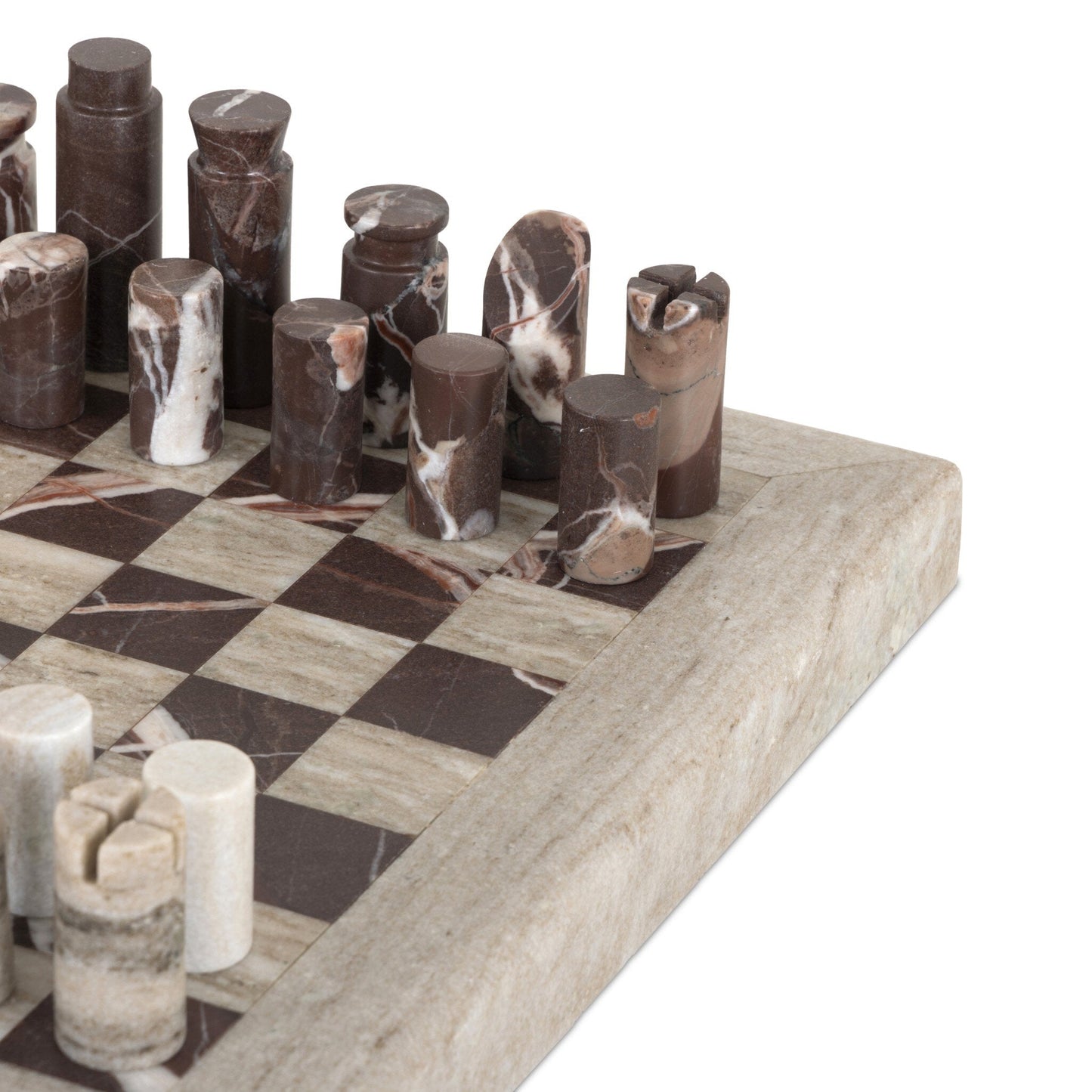 Four Hands Stone Chess Set - Antique White Marble