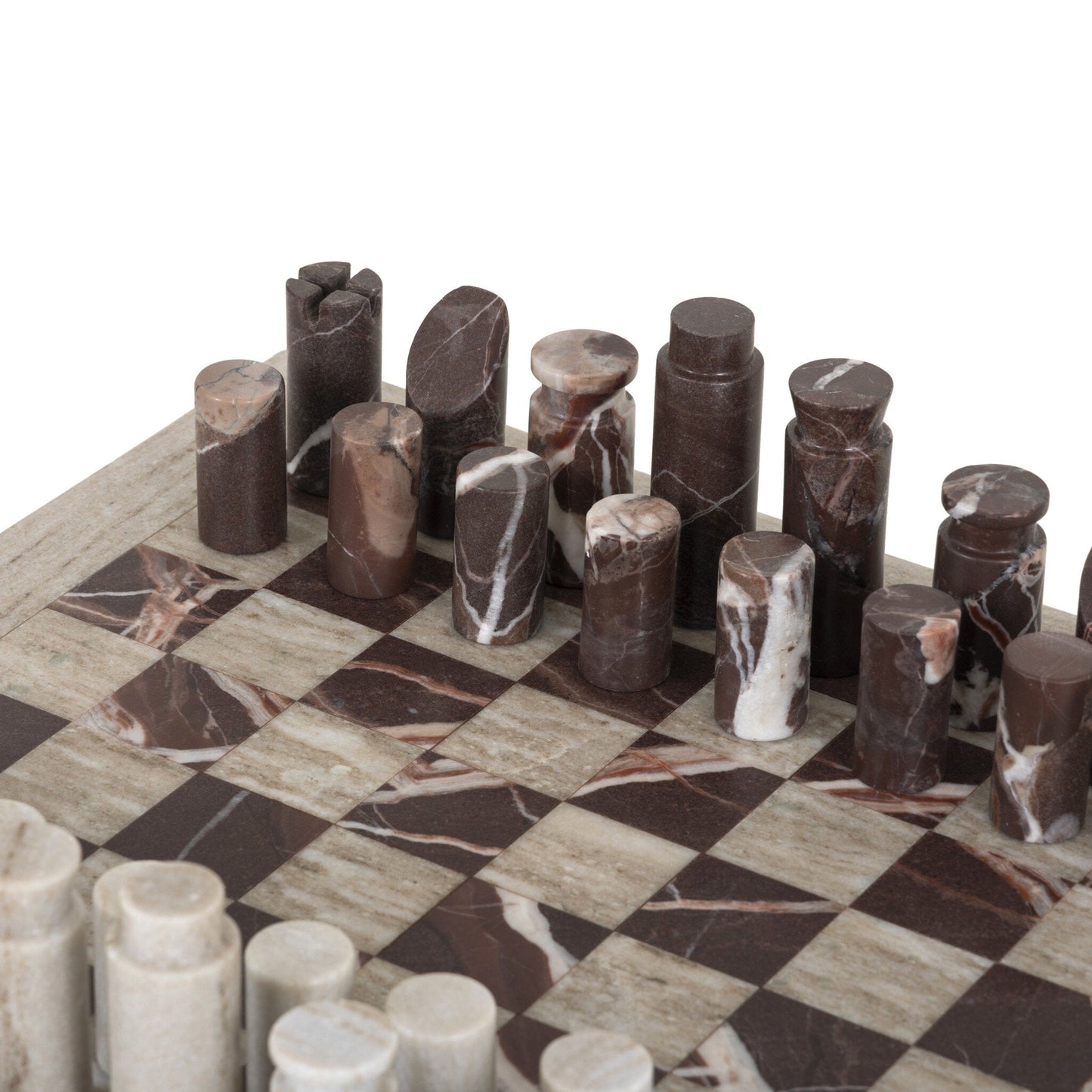 Four Hands Stone Chess Set - Antique White Marble
