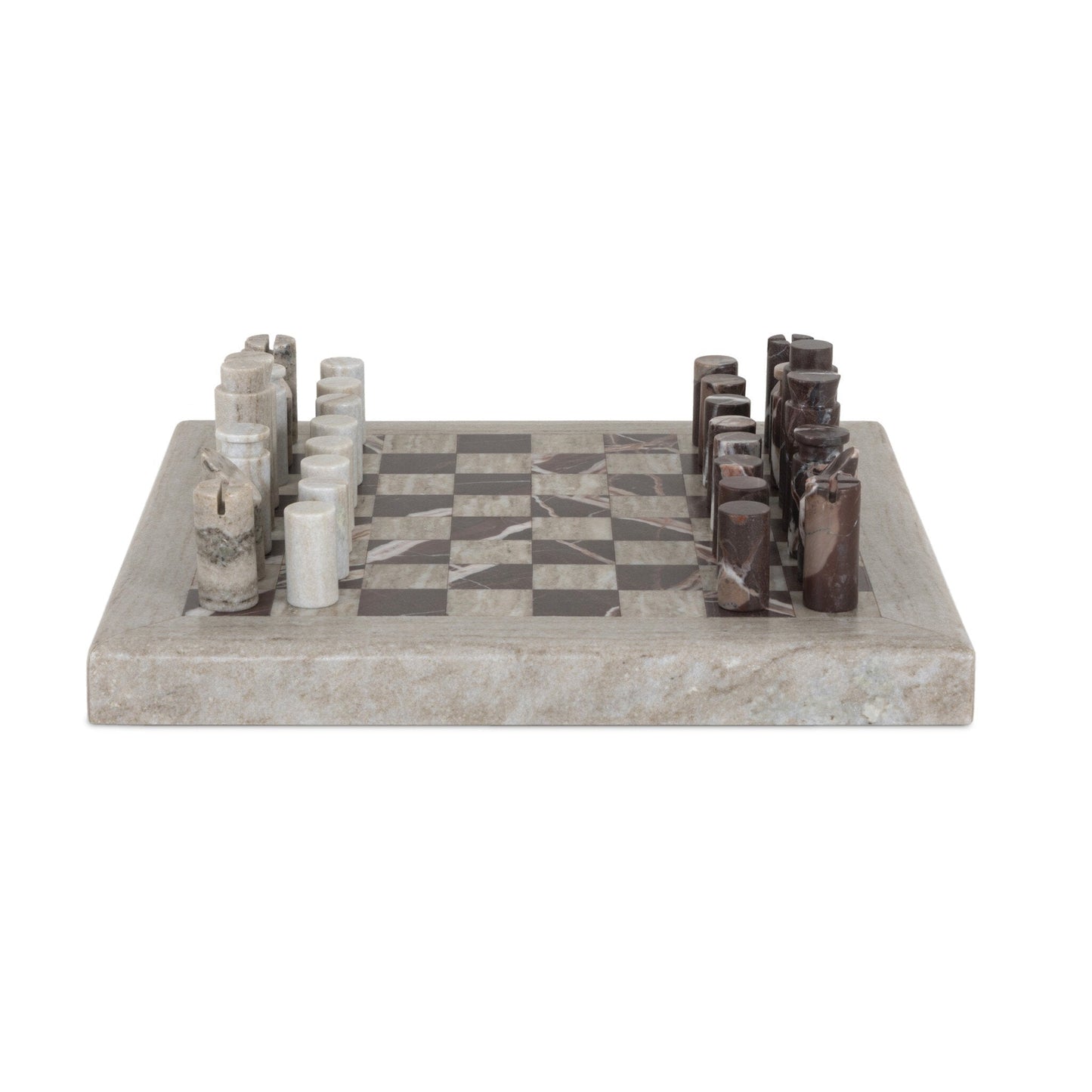 Four Hands Stone Chess Set - Antique White Marble