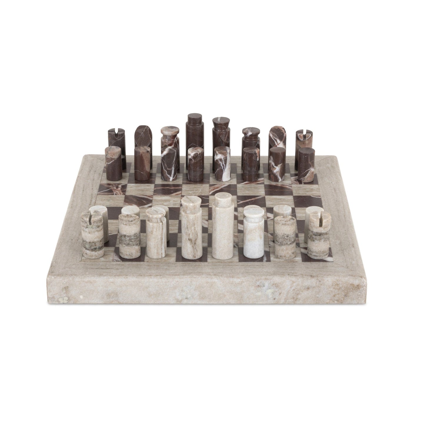 Four Hands Stone Chess Set - Antique White Marble