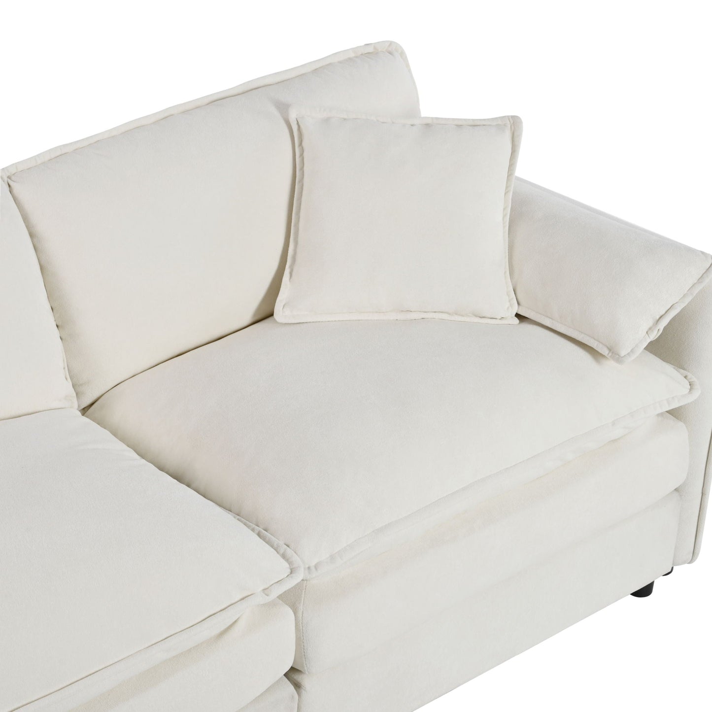 Modern Comfy Deep Seat Modular Sectional Sofa Cloud Couch With Ottoman