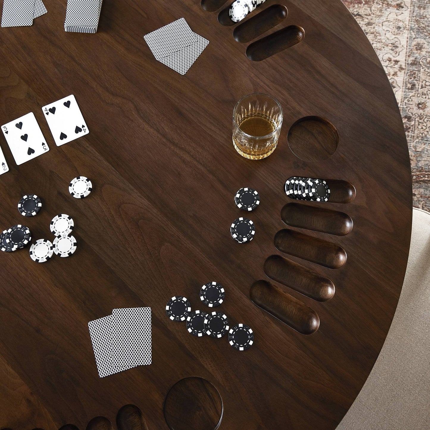 Four Hands Mayfield Poker Table - Dark Walnut