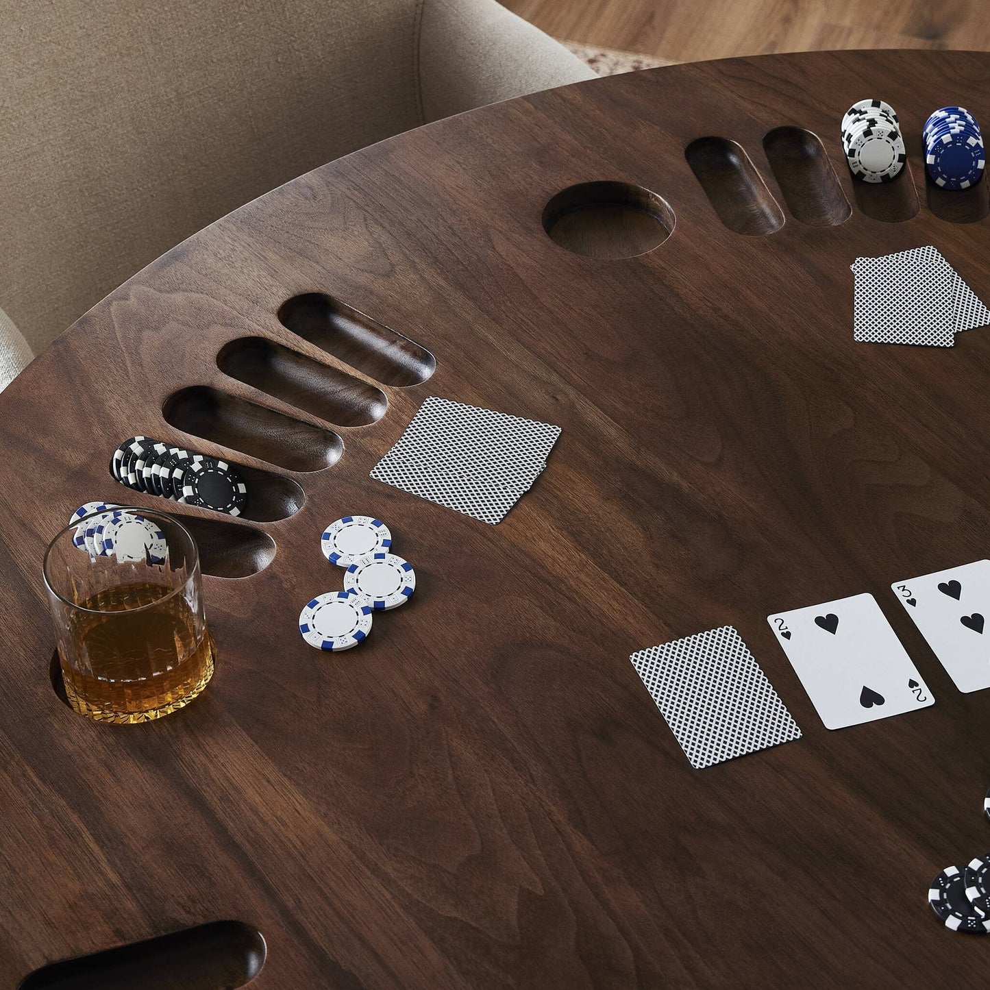 Four Hands Mayfield Poker Table - Dark Walnut
