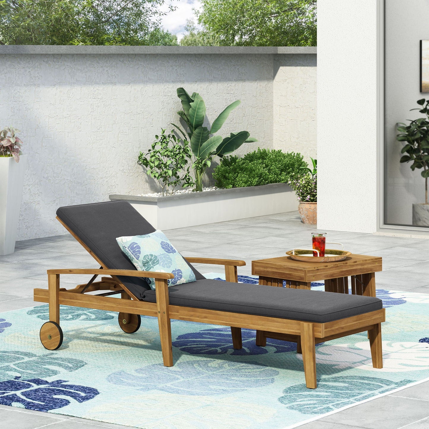 Jason Chaise Lounge Adjustable Acacia Wood Outdoor Furniture
