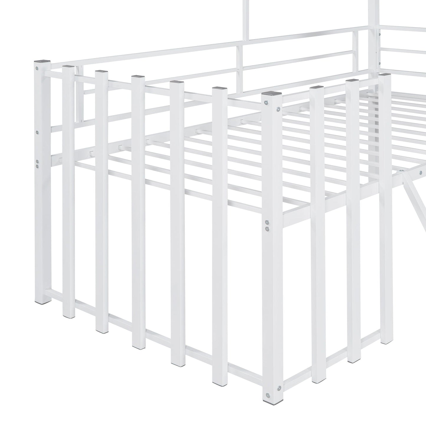 Loft Bed With Roof, Window, Guardrail, Ladder