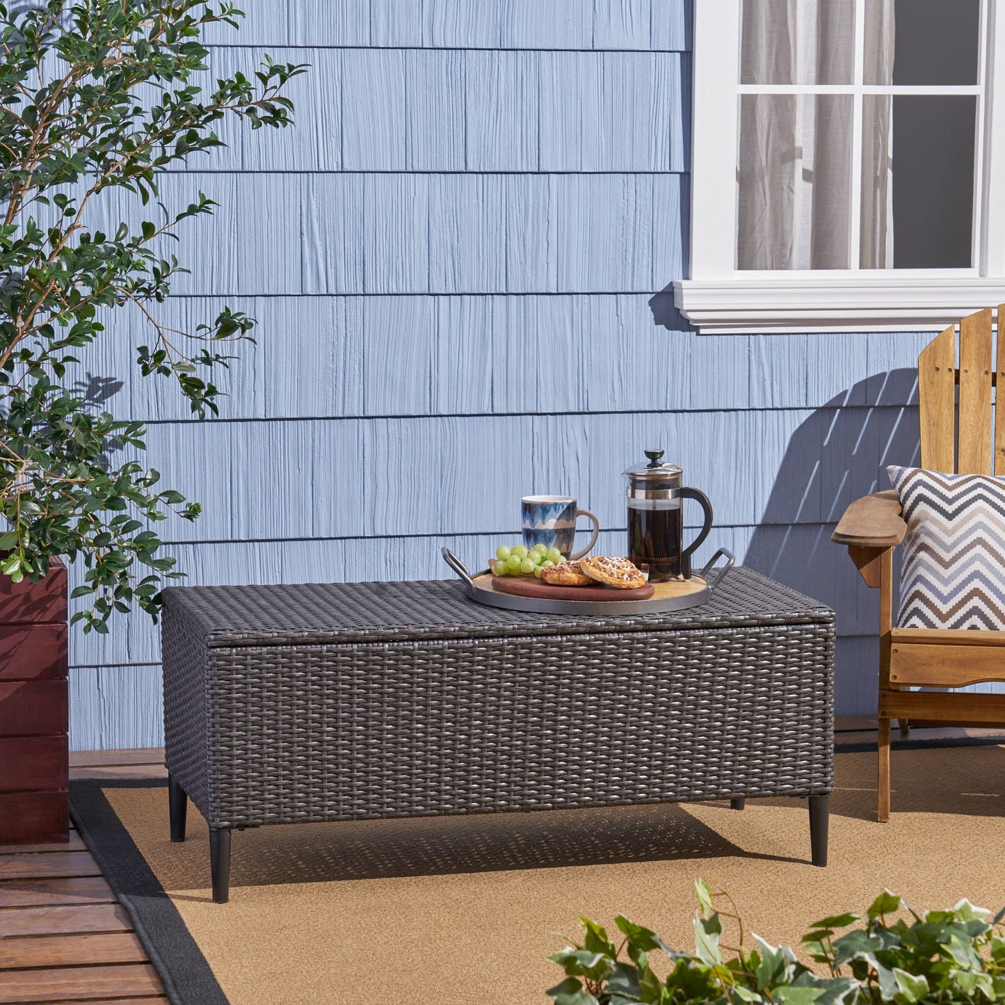 Rupert Storage Unit Resin Wicker Outdoor