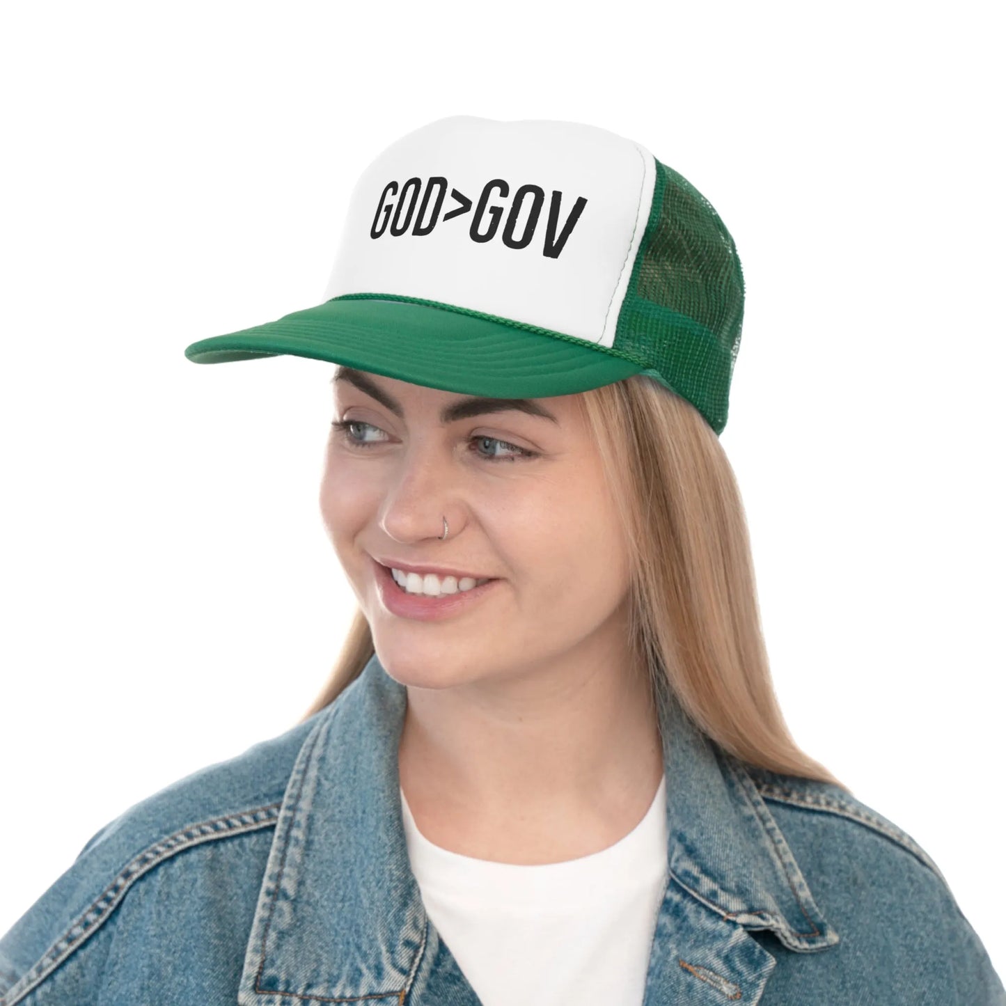 Heavenly Highway Trucker Cap: God Over Government - 4LibertyShop.com