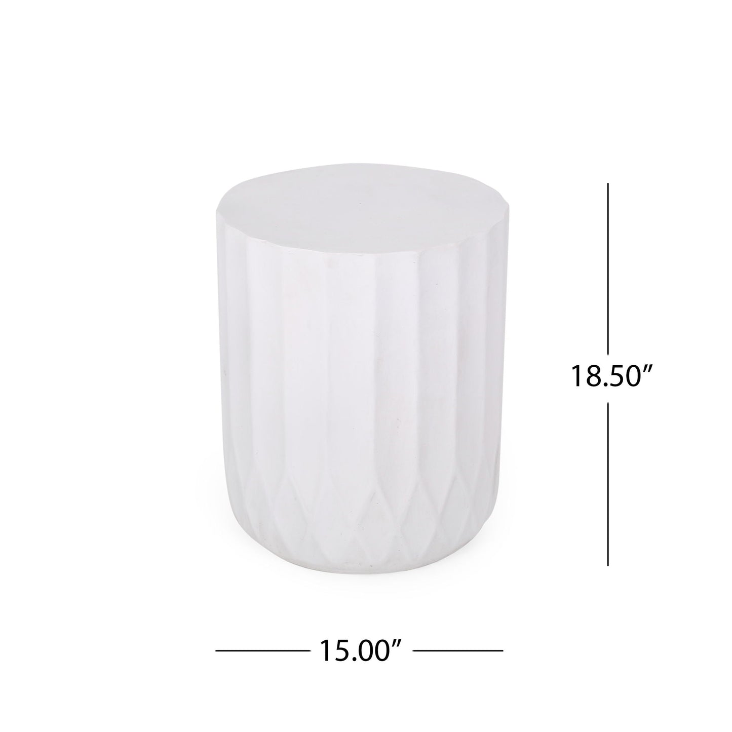 Outdoor End Table With Scallop Edge - Antique White