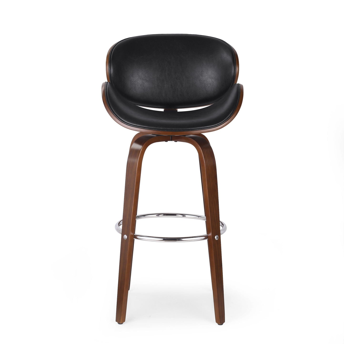 Lumos Mid Century Modern Upholstered Swivel Barstool