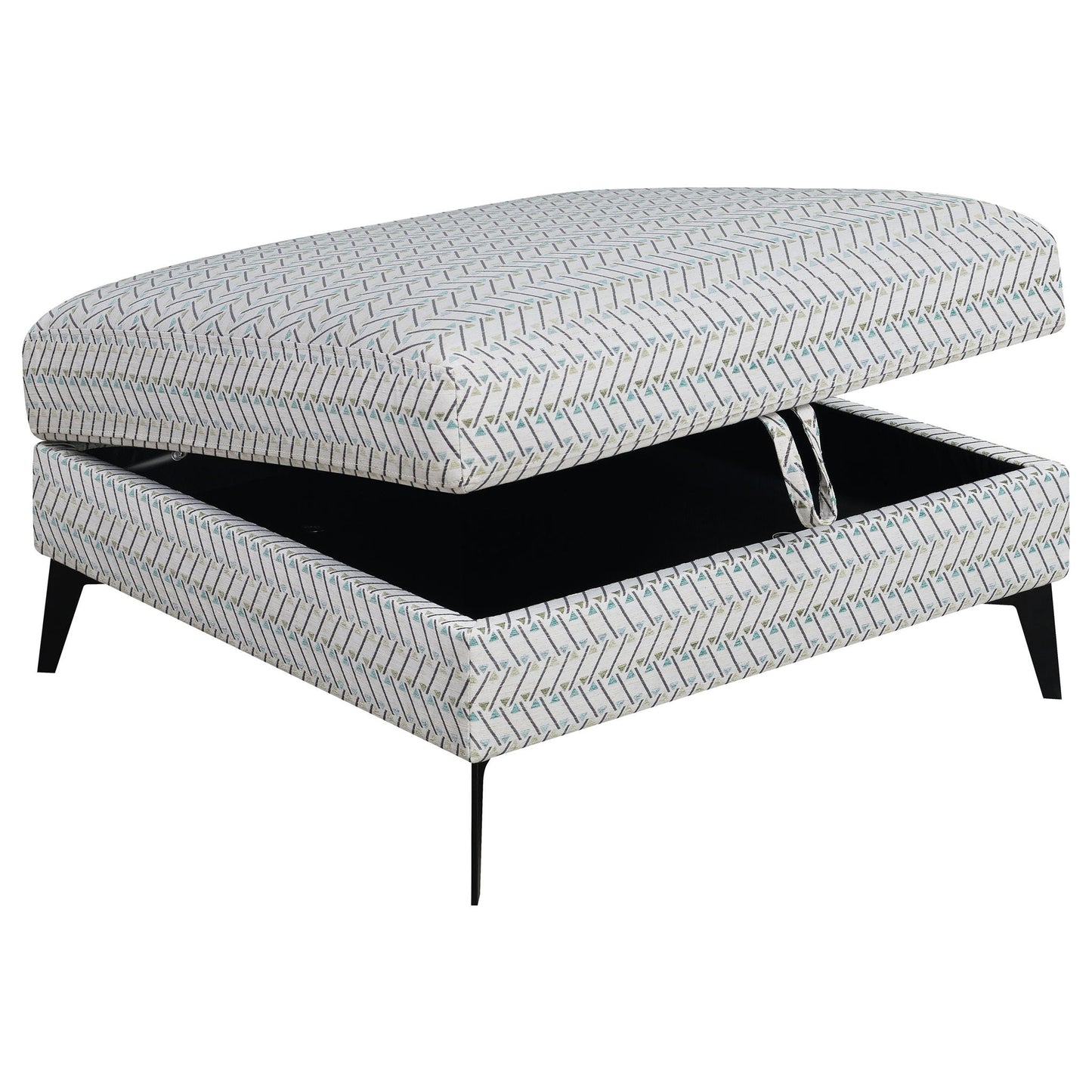Harrison - Upholstered Storage Ottoman - Gray / Black