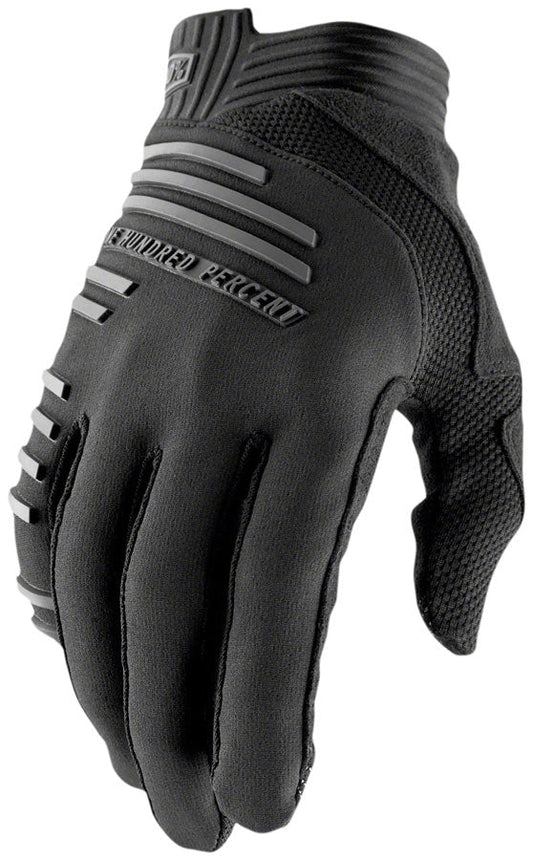 100% R-Core Gloves - Black Full Finger Men's Medium