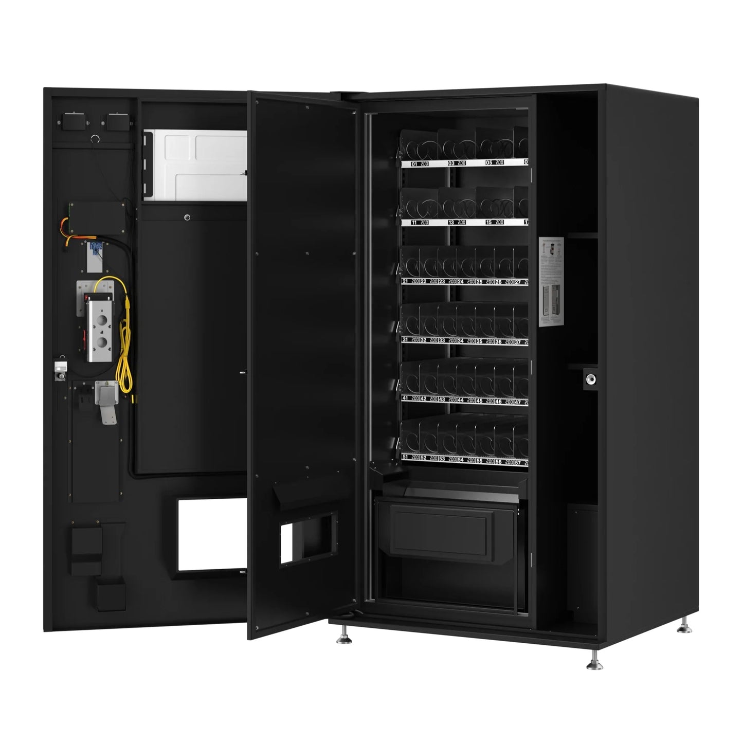 Kool More 41 in. Refrigerated Snack Vending Machine with 48 Slots and Ample 49 in.Touch Display, Bill Acceptor, Credit Card Reader, Wifi, and 4G Connectivity in Black