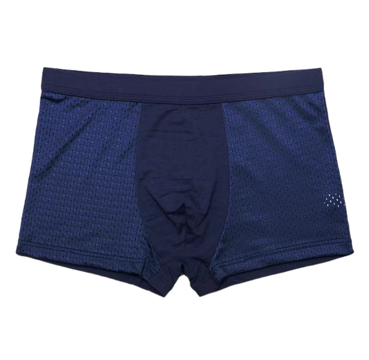 Modal Solid Ice Silk Antibacterial Underwear for Men's Mid Waist Breathable Four Square Corner Underwear