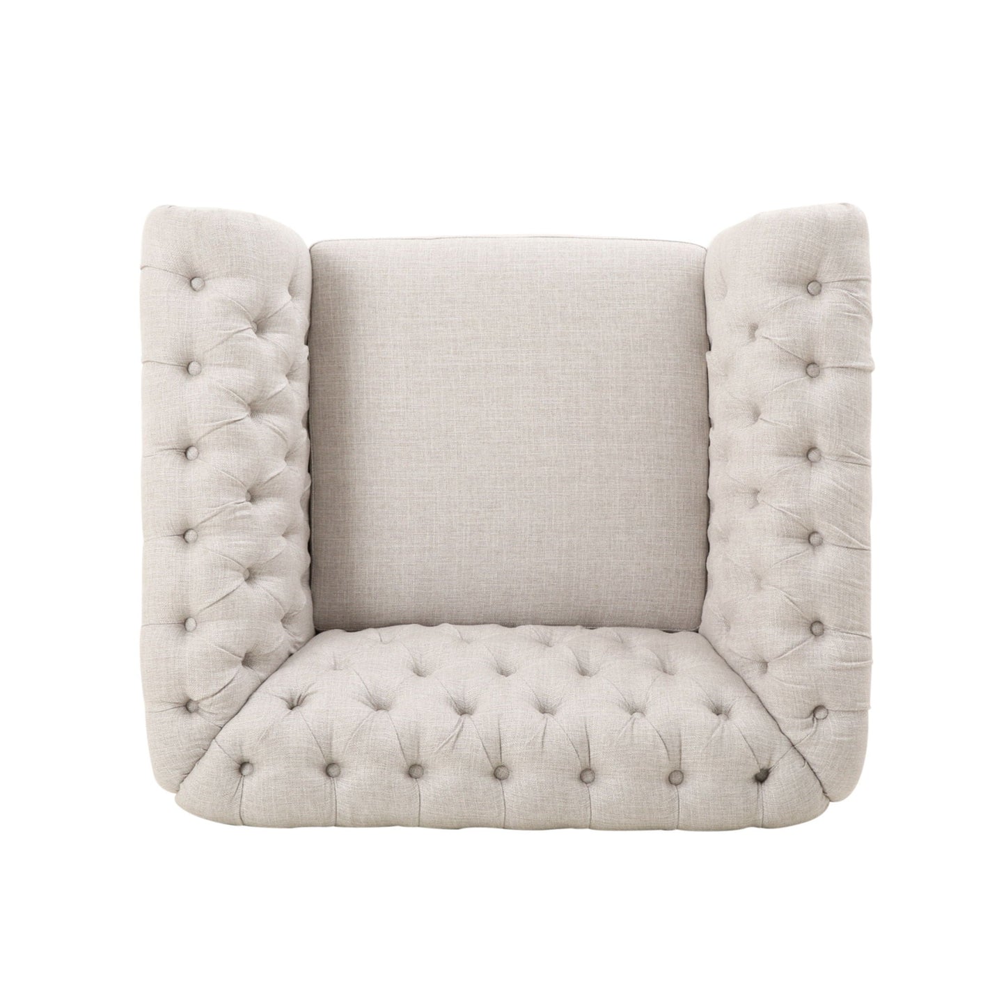 Nexuson Upholstered Chesterfield Chair With Deep Tufted And Nailhead Trim