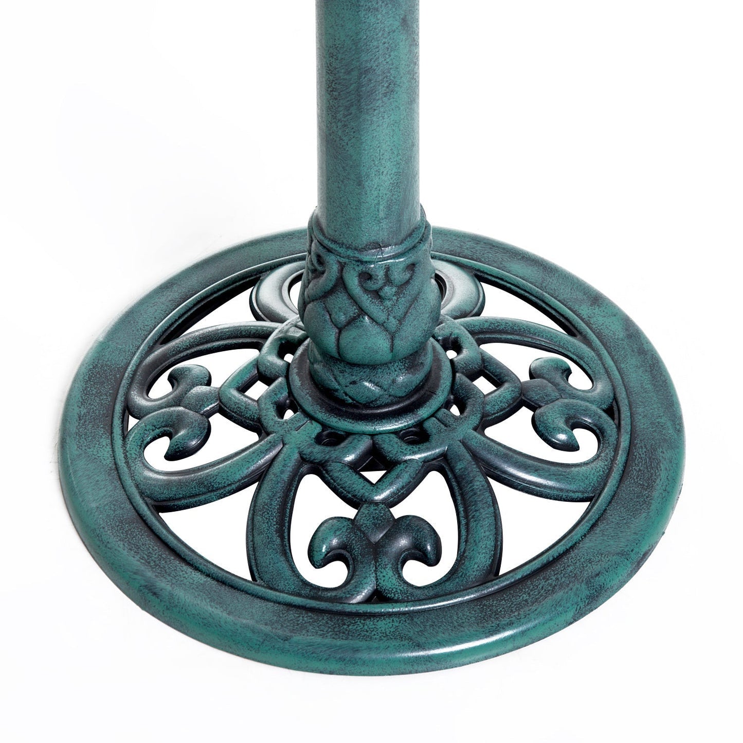 Outsunny 28'' Bird Bath Outdoor Resin Decor with Fleur De Lis Pattern
