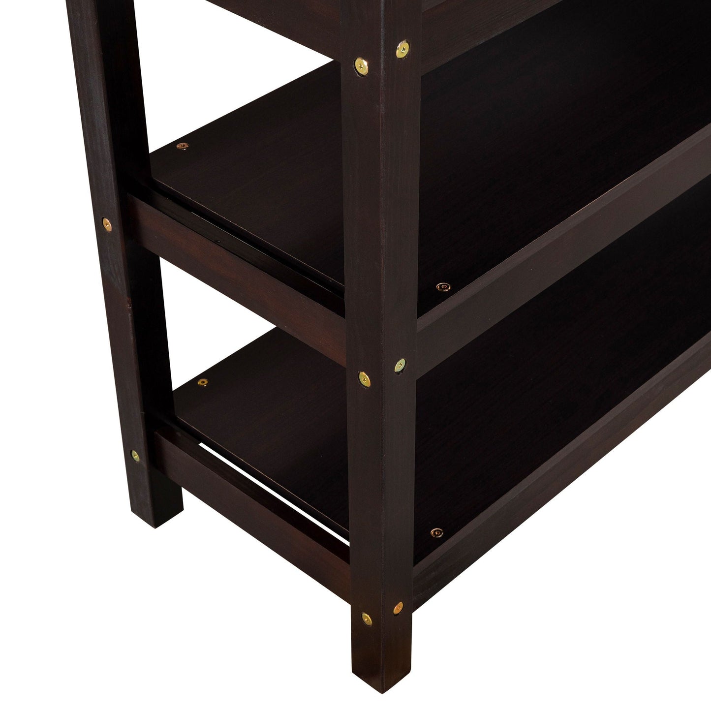 Loft Bed With Storage Shelves And Under Bed Desk