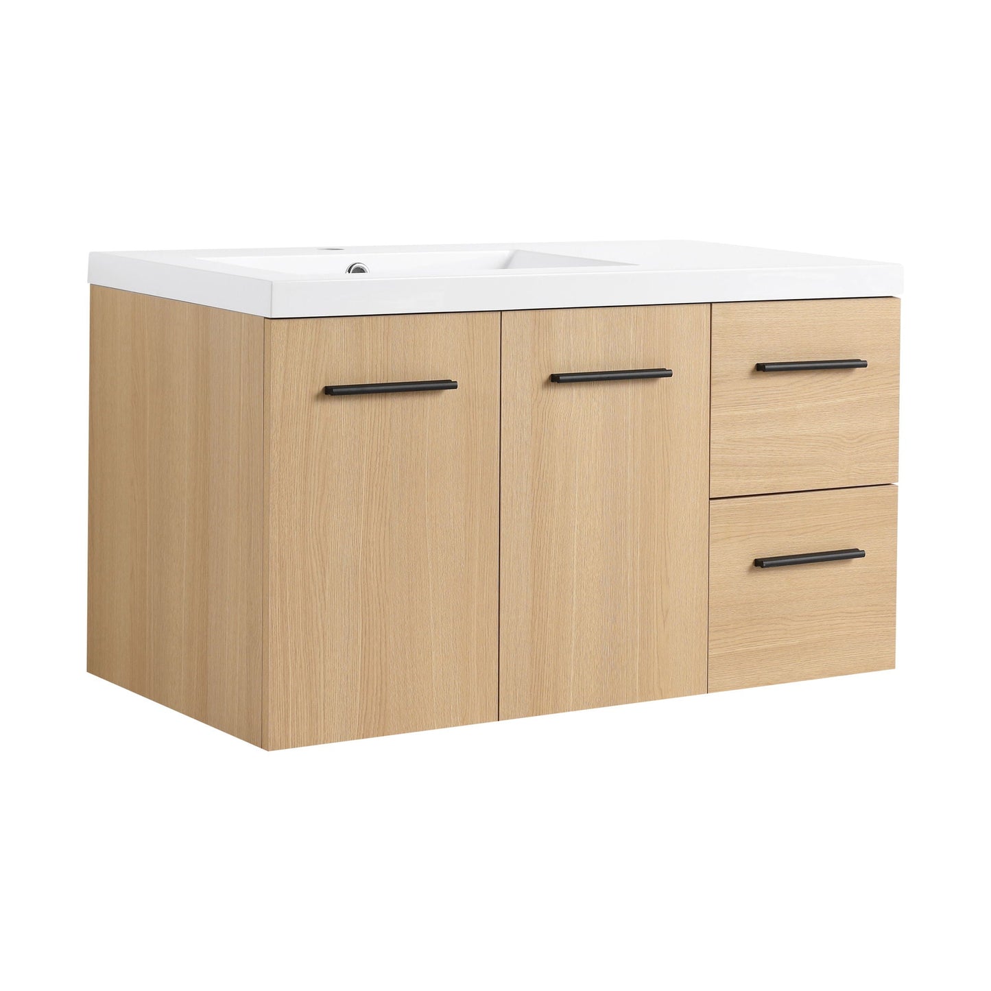 Wall Mounted Floating Bathroom Vanity With Sink, Door & Drawers Modular Cabinet