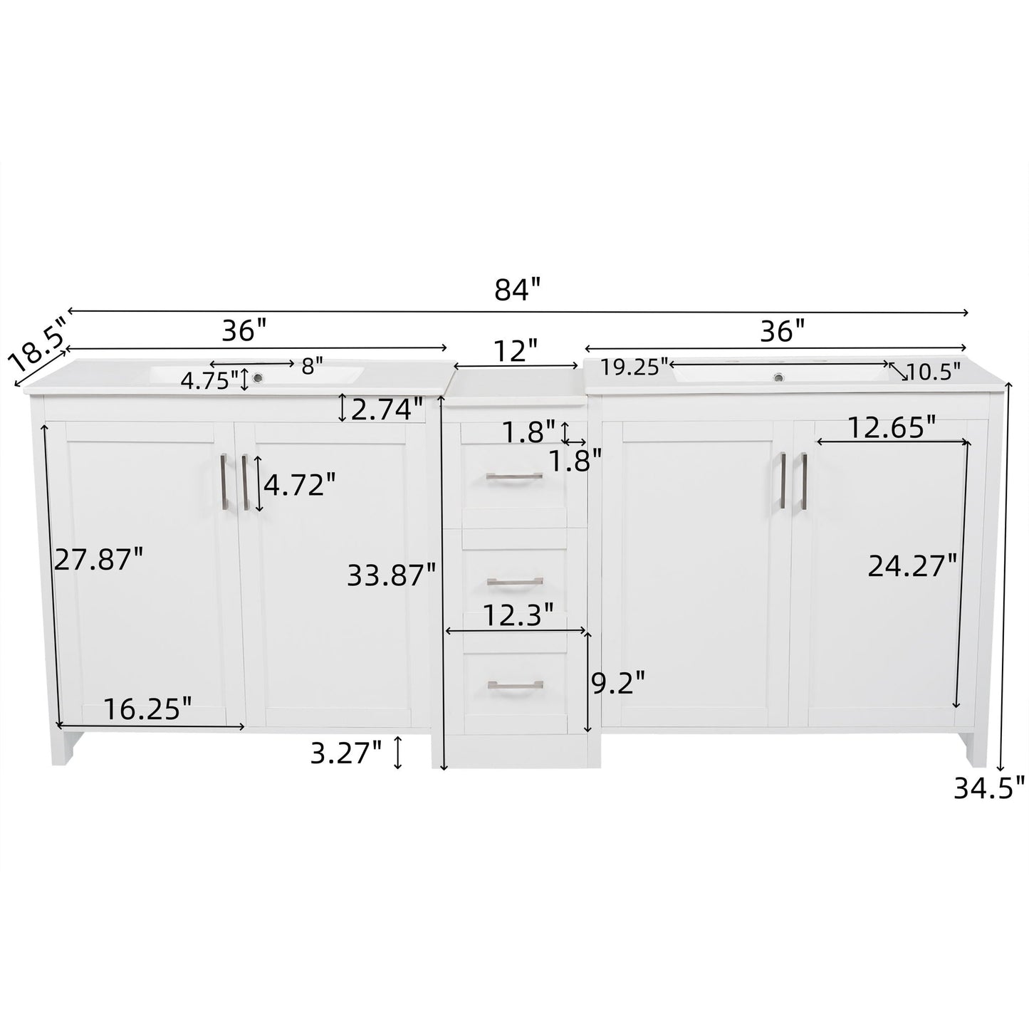 Double Sink Bathroom Vanity With Quartz Countertop