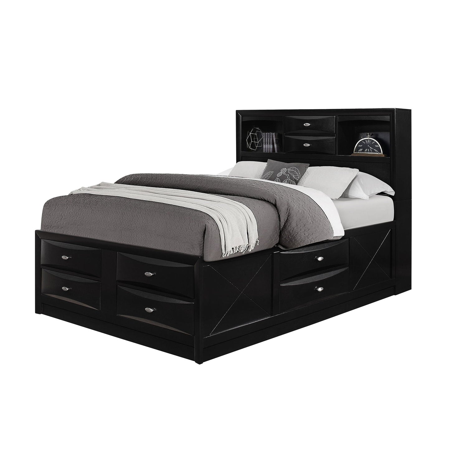 Lucille - Bed With Storage And Bookcase Headboard