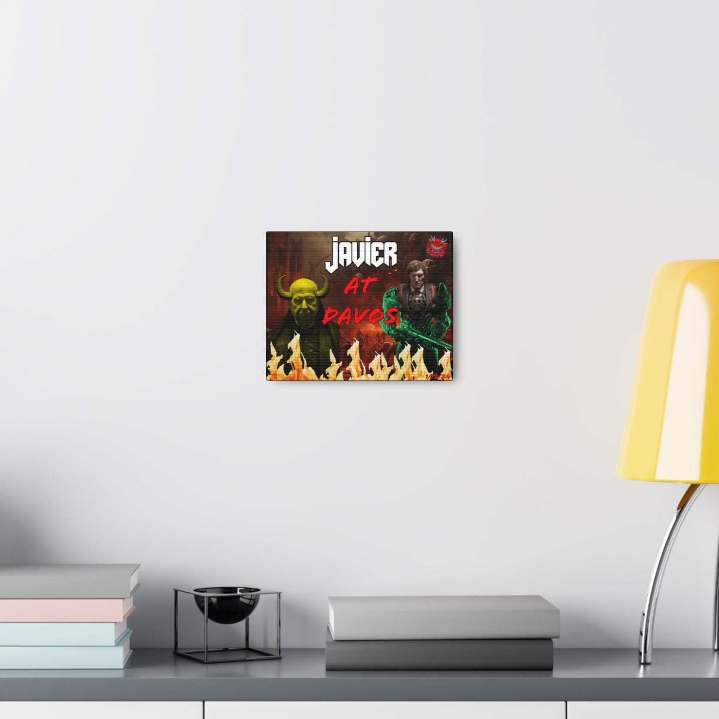 Javier Milei Space Marine in Davos Canvas Print