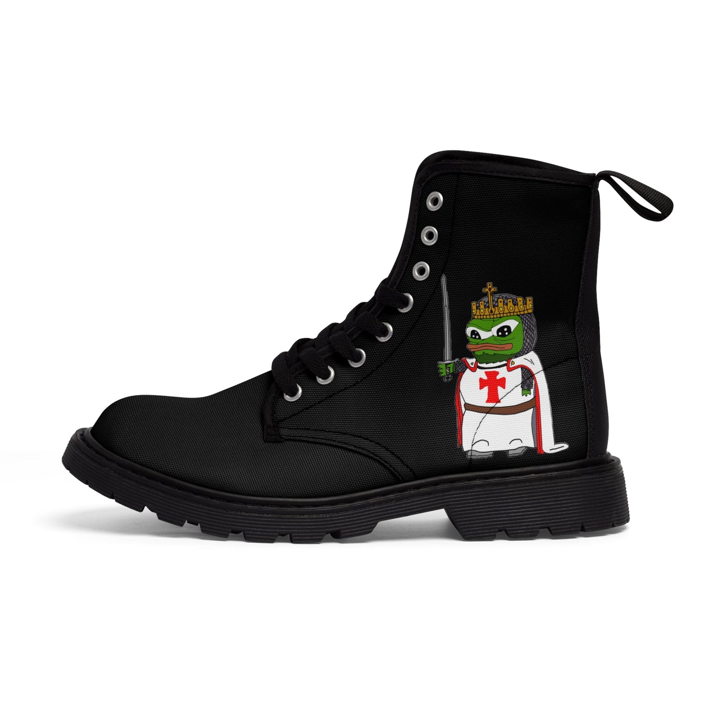 Pepe The Frogsader Knight Men's Canvas Boots