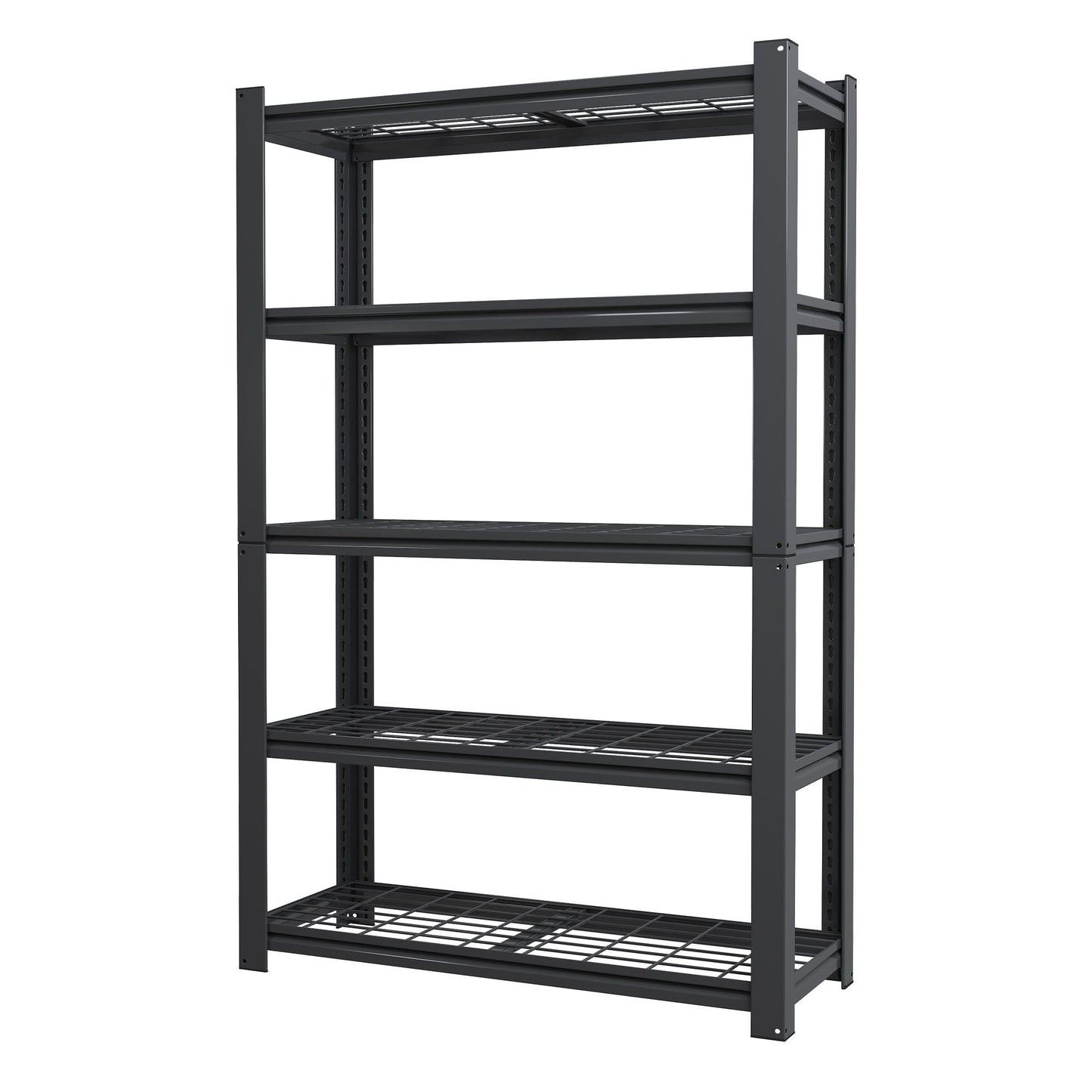 Heavy Duty 5 Tier Adjustable Metal Mesh Storage Rack With 2000 Lbs Capacity - Brushed Nickel