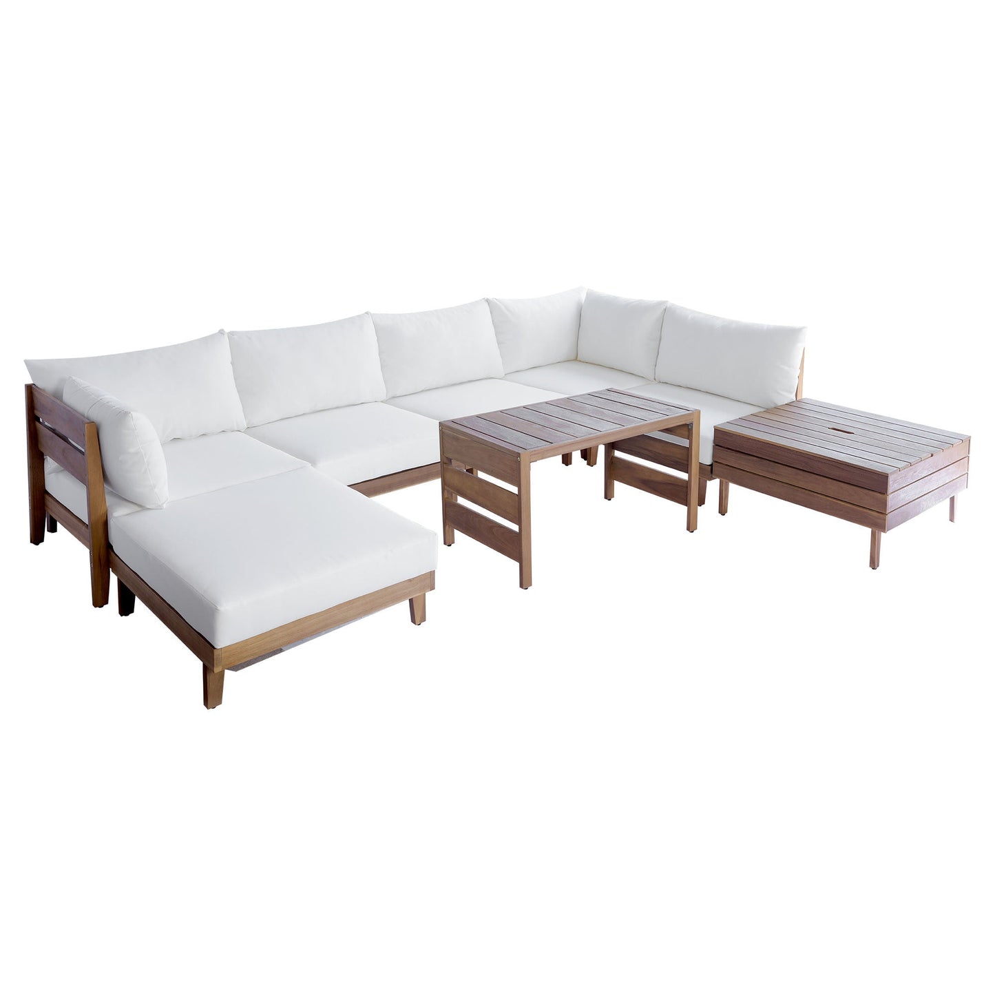 TOPMAX 8-Piece Acacia Wood Outdoor Patio Sofa Set