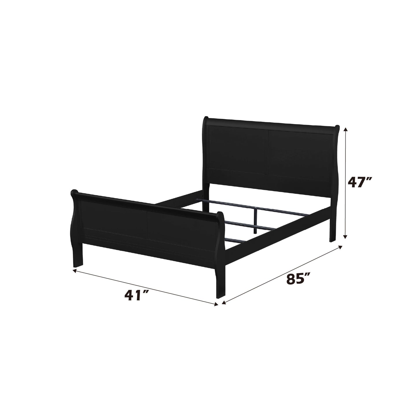 Louis Philippe Sleigh Style Bed