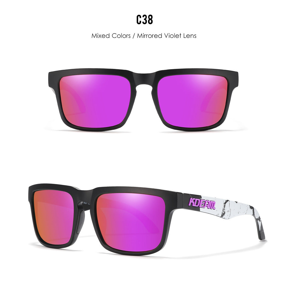Classic polarized sunglasses for men and women ultra light driving glasses colorful real film sunglasses