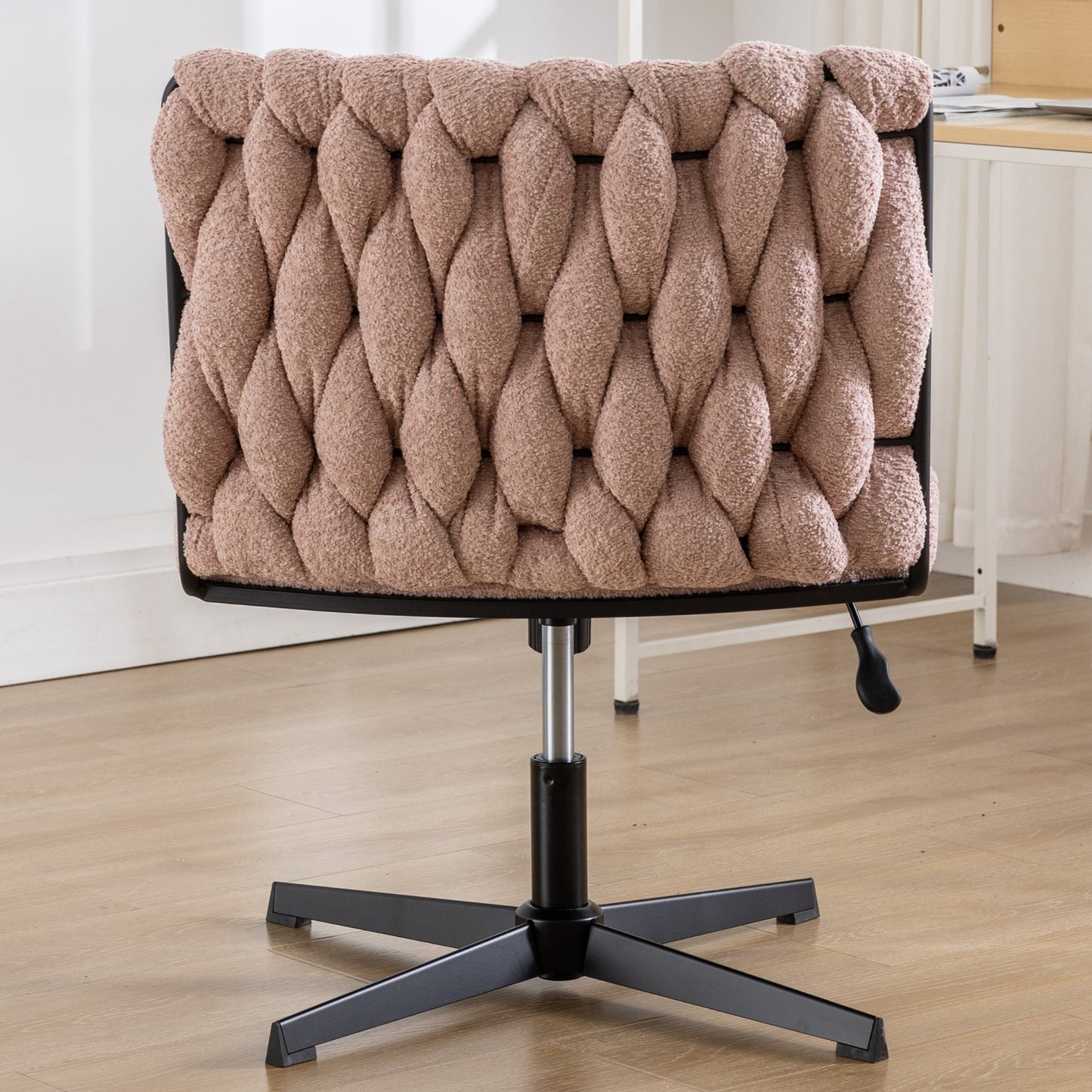 Armless Office Desk Chair No Wheels PINK