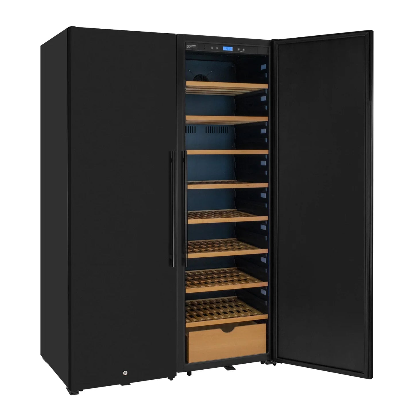 Allavino 76.5" Tall Side-by-Side Wine Vault with Solid Black Doors