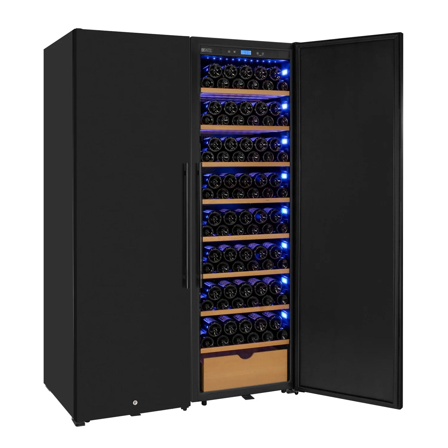 Allavino 76.5" Tall Side-by-Side Wine Vault with Solid Black Doors