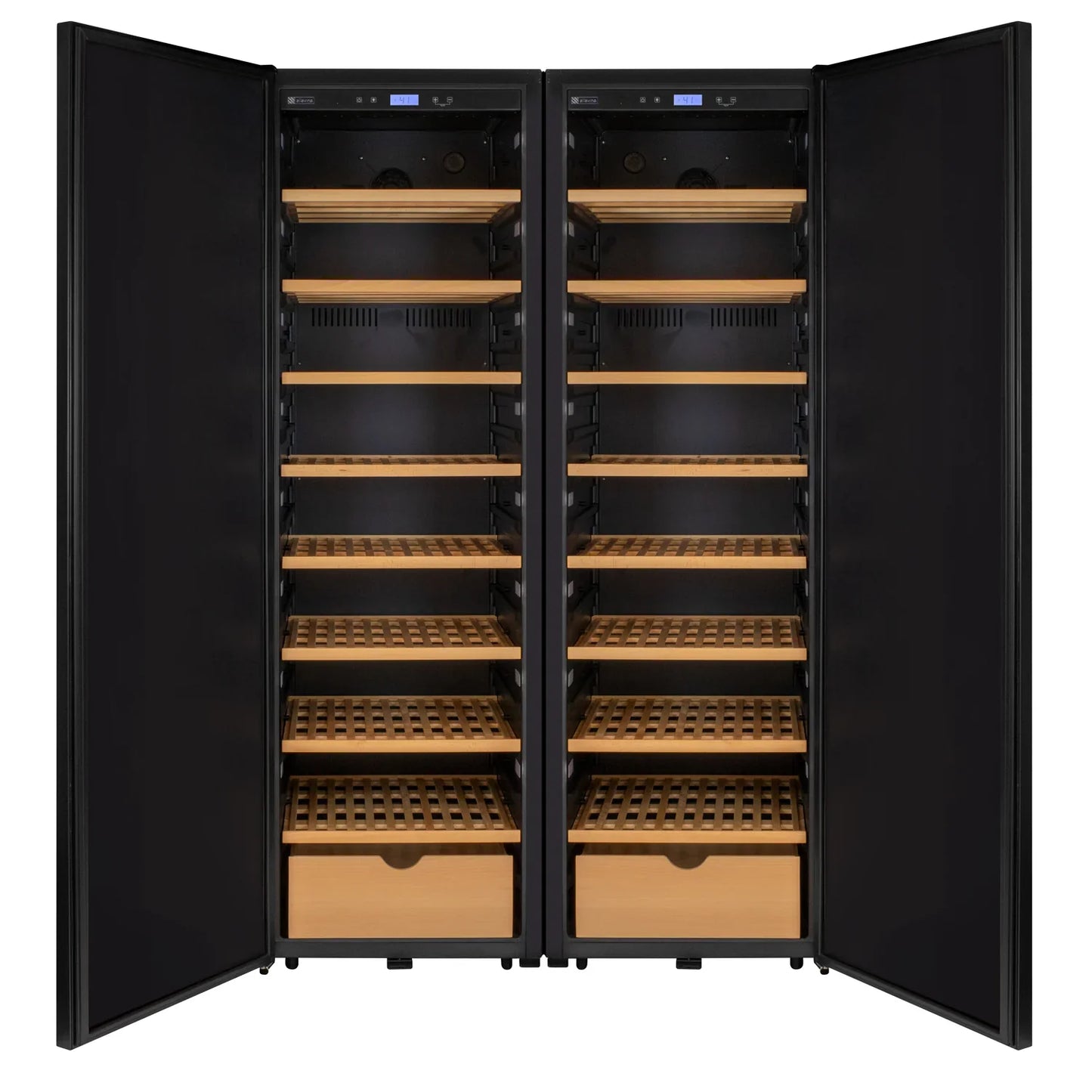 Allavino 76.5" Tall Side-by-Side Wine Vault with Solid Black Doors
