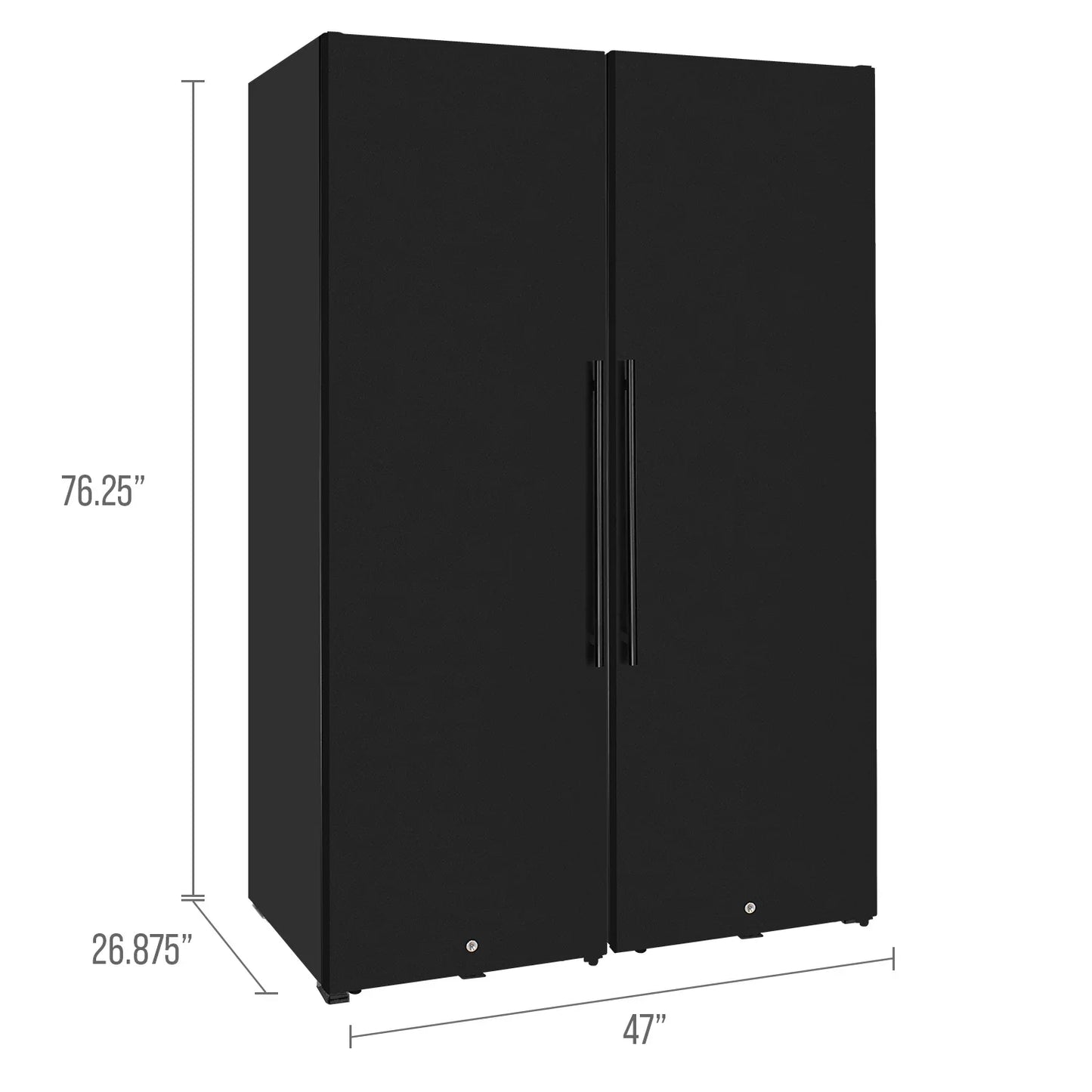 Allavino 76.5" Tall Side-by-Side Wine Vault with Solid Black Doors