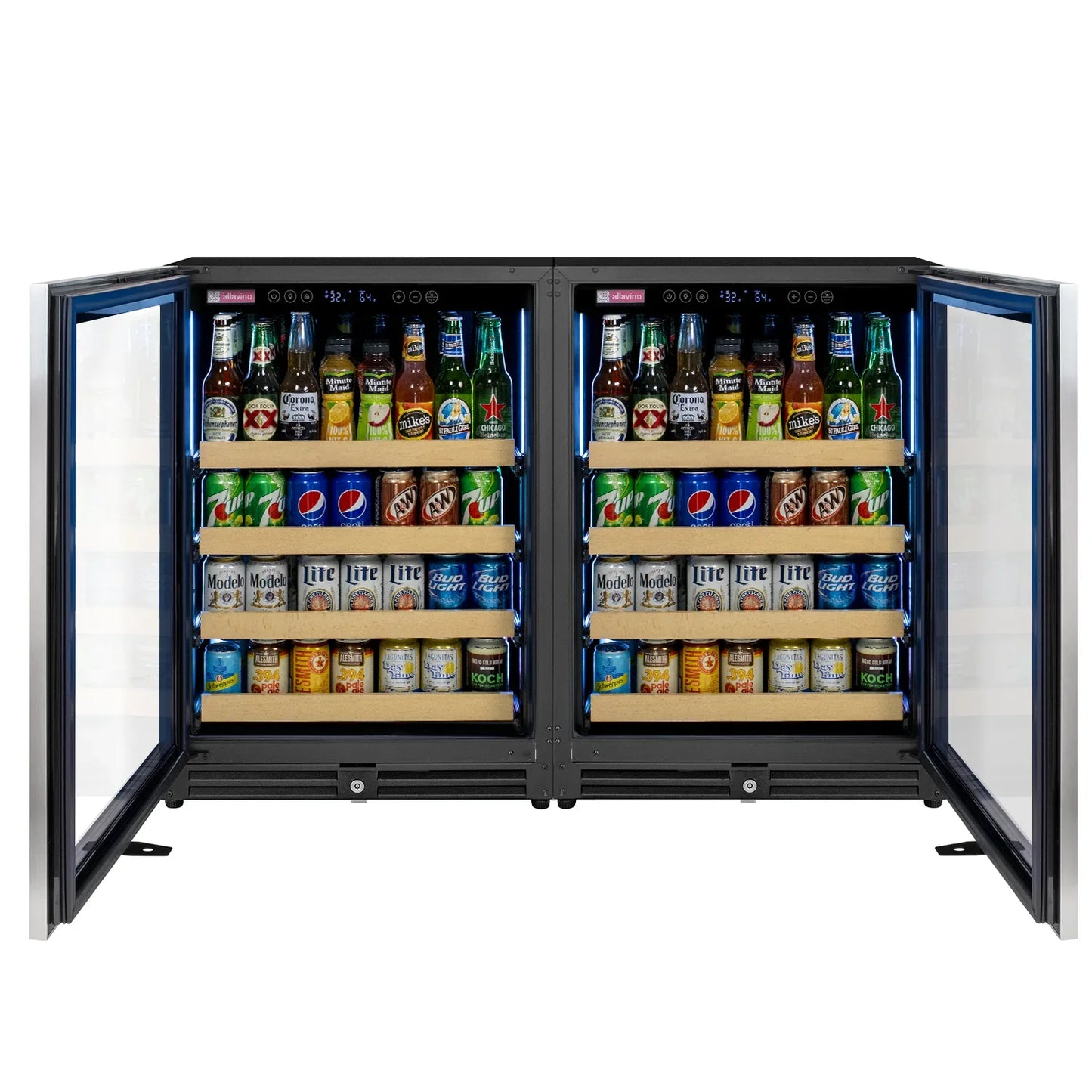 Allavino Reserva Series Stainless Steel Side-by-Side Beverage Center