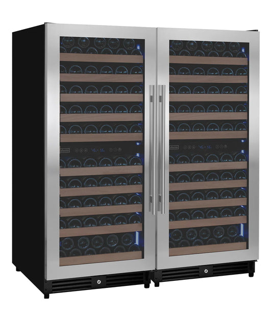 Allavino 238 Bottle 55" Tall Side-by-Side Stainless Steel Wine Refrigerator