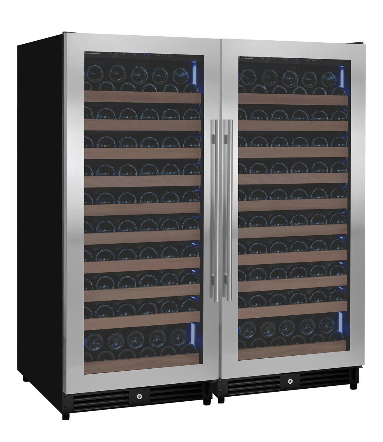 Allavino 238 Bottle 55" Tall Side-by-Side Stainless Steel Wine Refrigerator