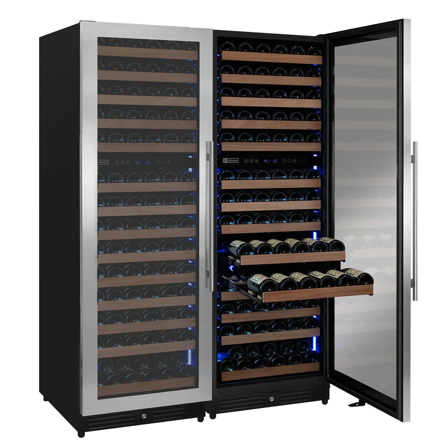 Allavino Reserva Series 308 Bottle 71" Tall Stainless Steel Side-by-Side Wine Refrigerator