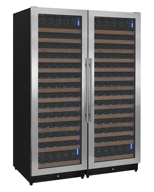 Allavino Reserva Series 308 Bottle 71" Tall Stainless Steel Side-by-Side Wine Refrigerator