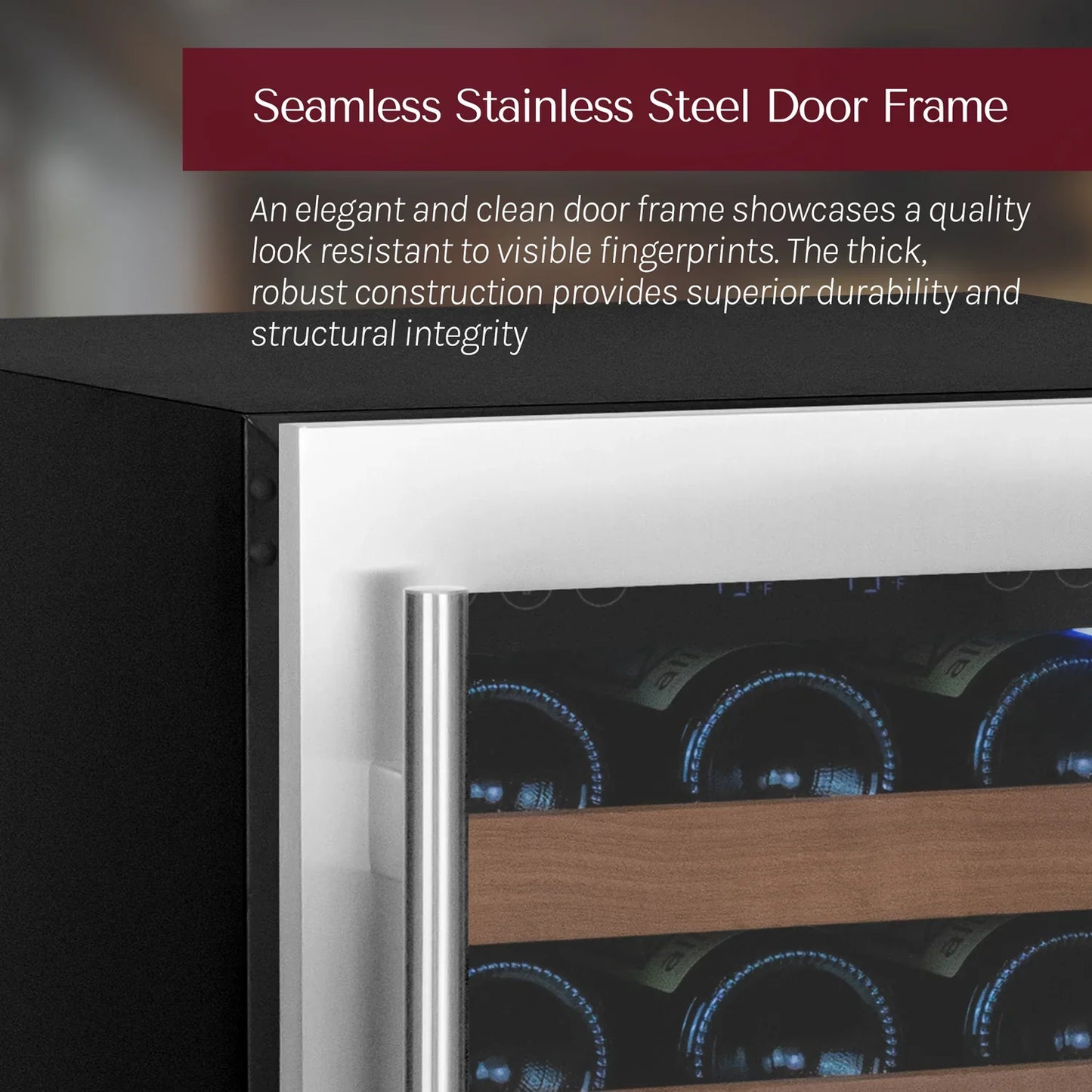 Allavino Reserva Series 112 Bottle Undercounter Wine Refrigerator Cooler with Stainless Steel Doors - Side-by-Side
