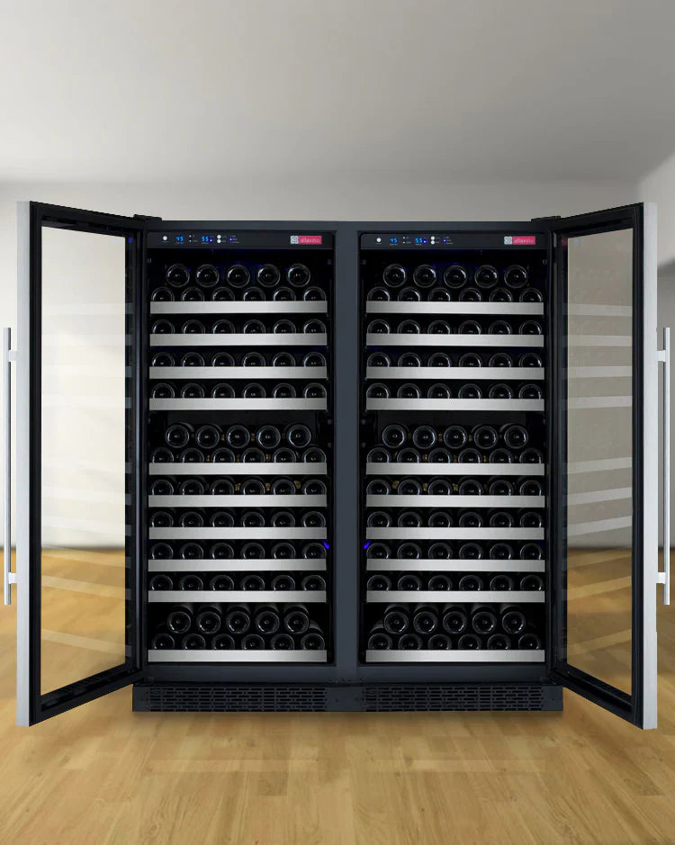 Allavino 47" Wide FlexCount II Tru-Vino 256 Bottle Stainless Steel Side-by-Side Wine Refrigerator