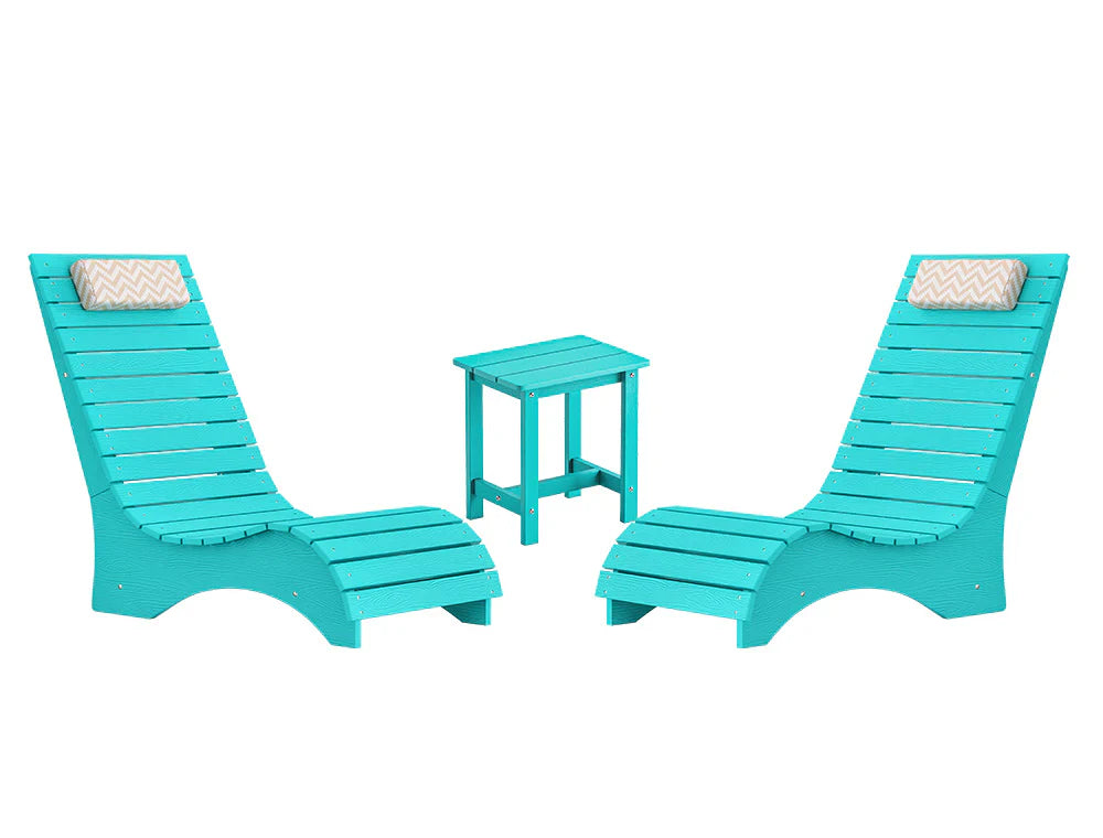 AquaCurve™ AquaWave Pool Loungers in Water for Compact Tanning Ledges with Side Table