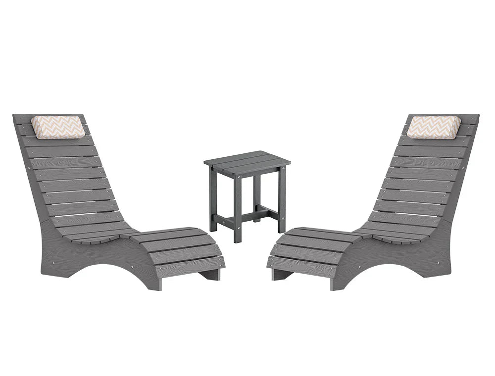 AquaCurve™ AquaWave Pool Loungers in Water for Compact Tanning Ledges with Side Table
