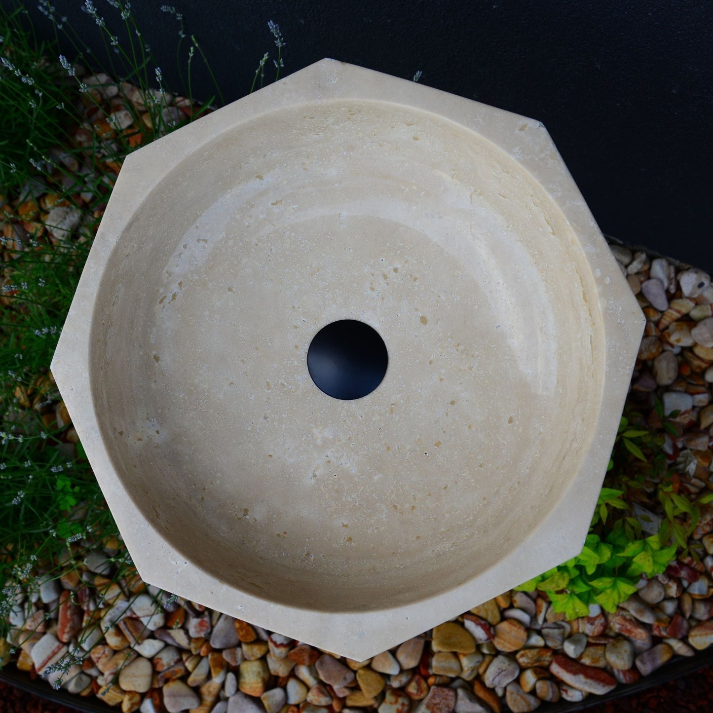 Handmade Travertine Octagon Sink