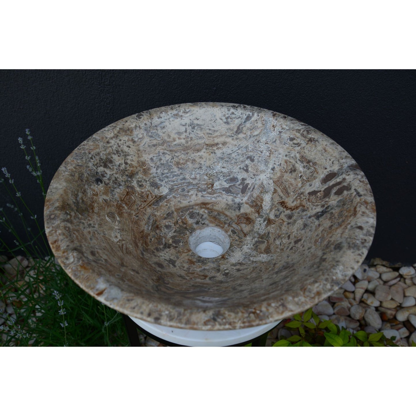 Handmade Valencia Travertine Conical Sink