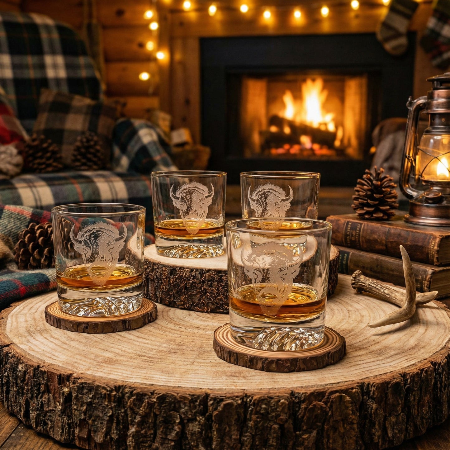 Bison Old Fashion Glasses Set of 2