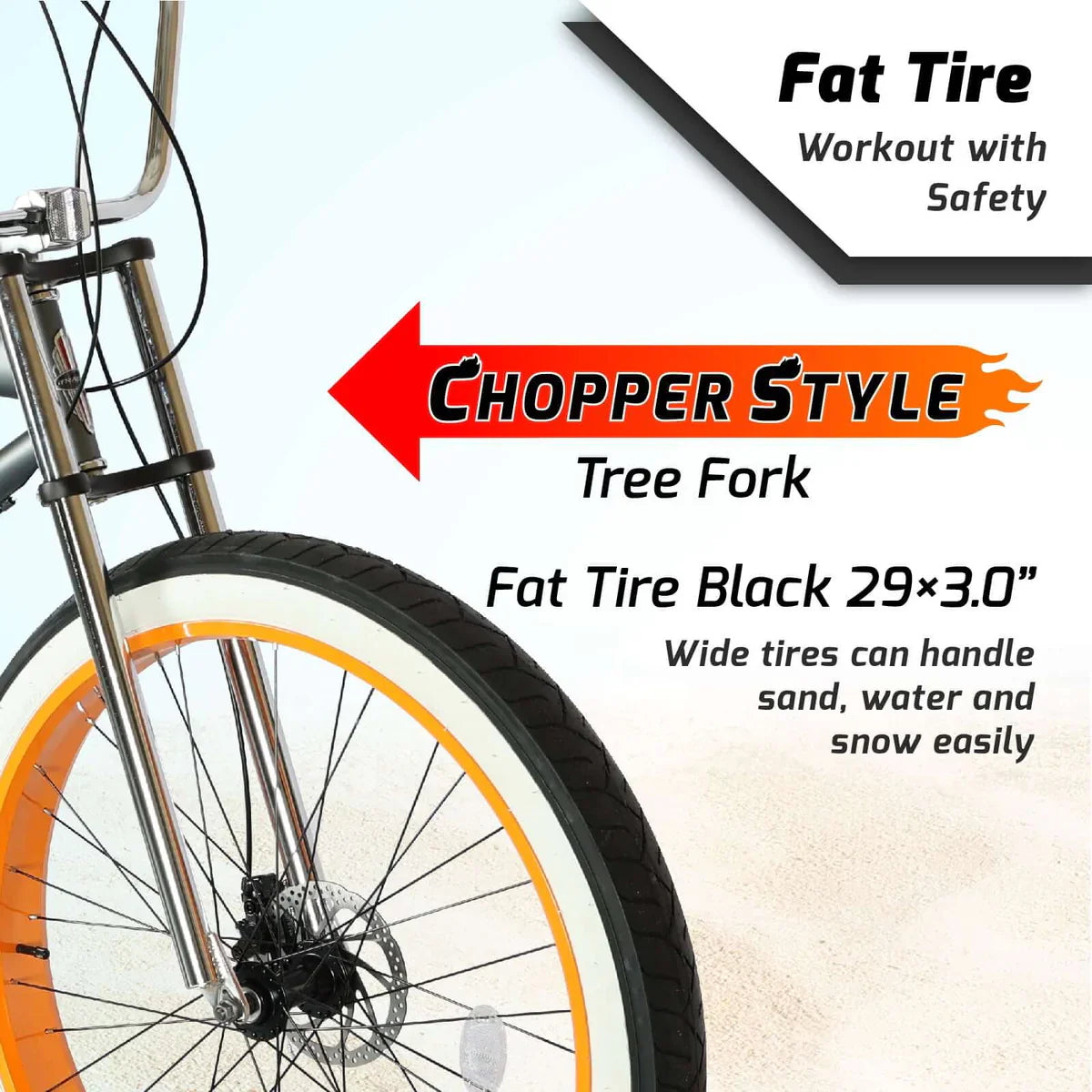 Tracer Avalon GT 29'' Fat Tire Stretch Beach Cruiser Bike 1-Speed/7-Speed
