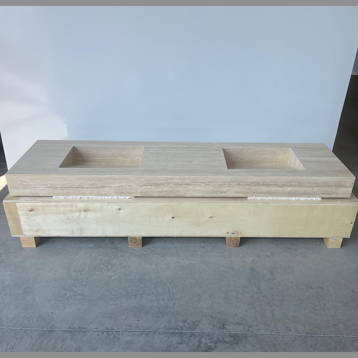 Marble Sink, Custom Travertine Sink, Handmade Beige Travertine Sink, Vein Cut Marble Vanity Top Sink, Marble Bathroom Sink, Vessel Sink (TR-140)