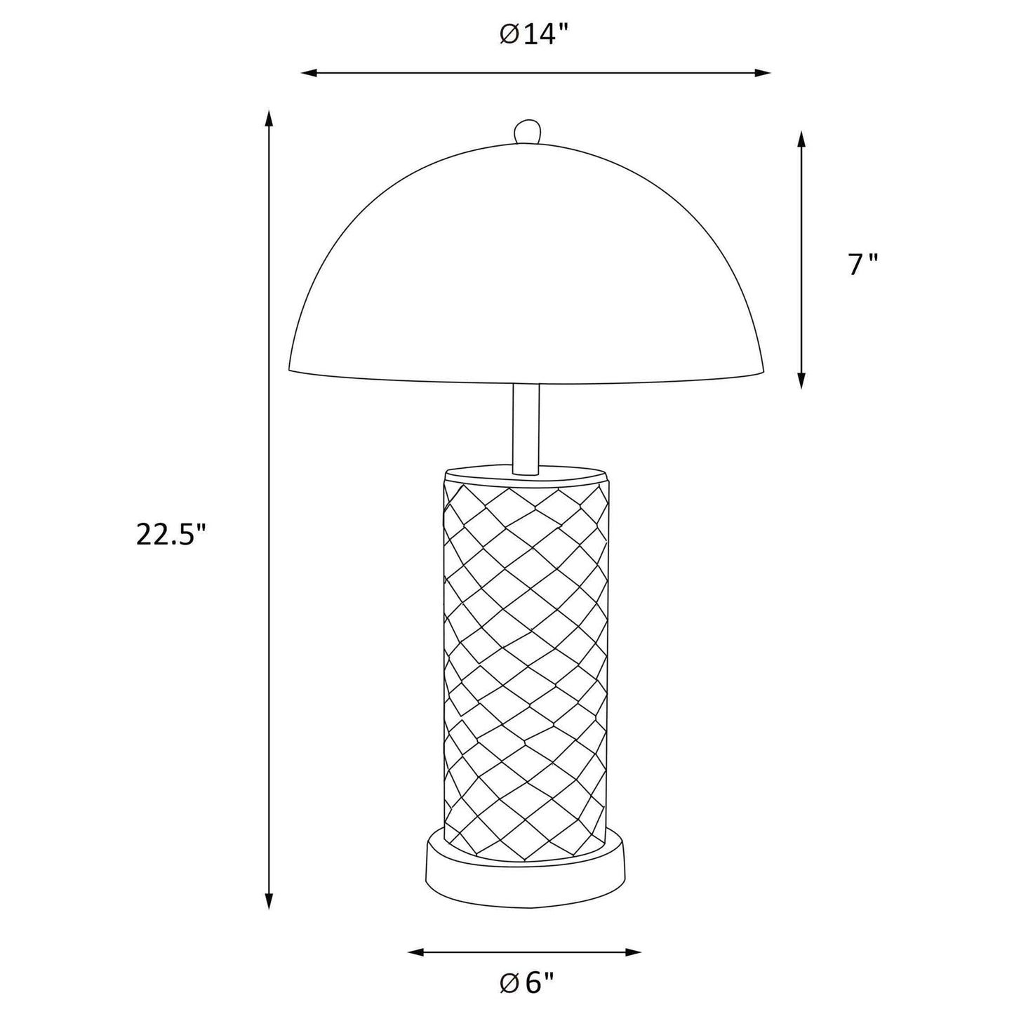 Mantova - Dome Quilted Lamp (Set of 2) - Black